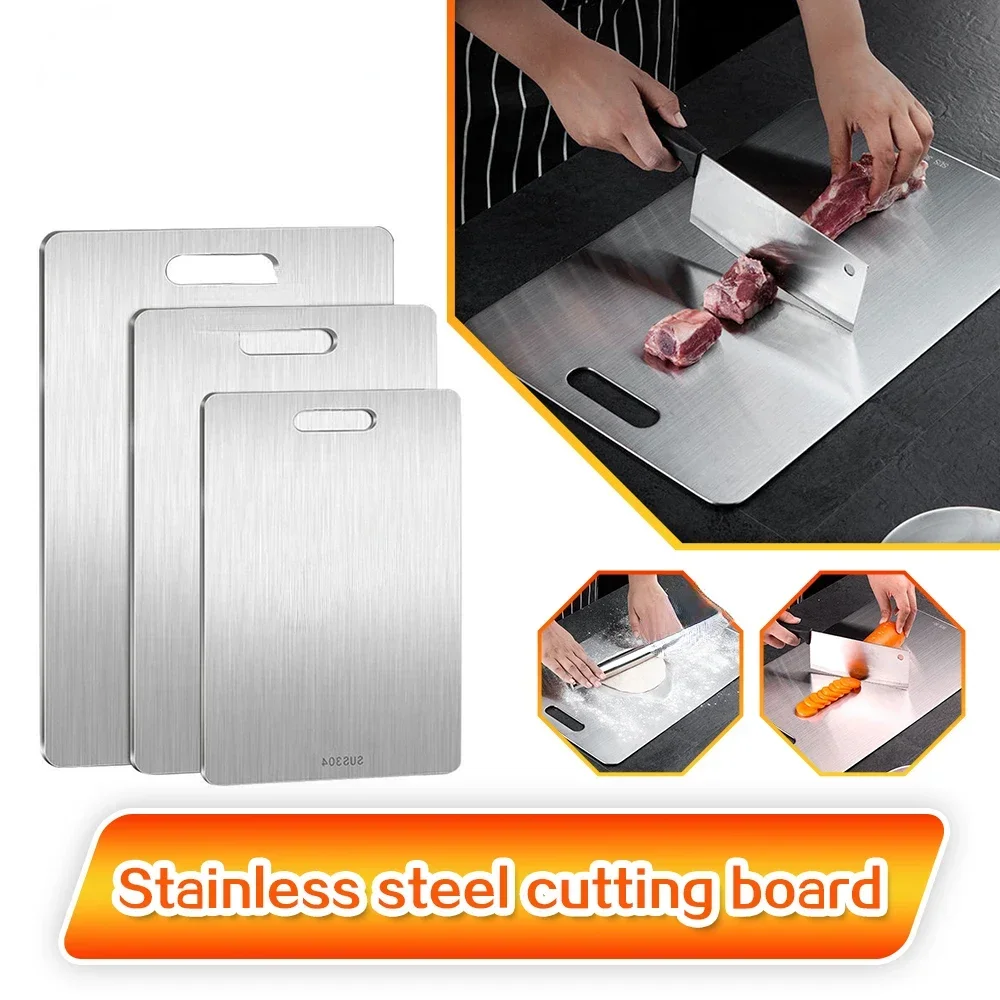 Stainless Steel Panel and Chopping Board Kitchen Household Thickened Double Sided Cutting Board Block Kneading Dough Board NEW - Image 4