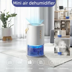 Portable Air Purifier Moisture Control Moisture Absorber Compact Air Dryer Negative Ions1.3L Water Tank For Home Office