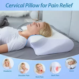 Rolled horn memory sleep pillow home cervical vertebra zero pressure slow rebound horn shaped memory foam butterfly pillow
